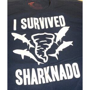 Adult 2X Cotton T-Shirt Navy Sharknado Cult Shark Film Funny Comedy Horror NWOT